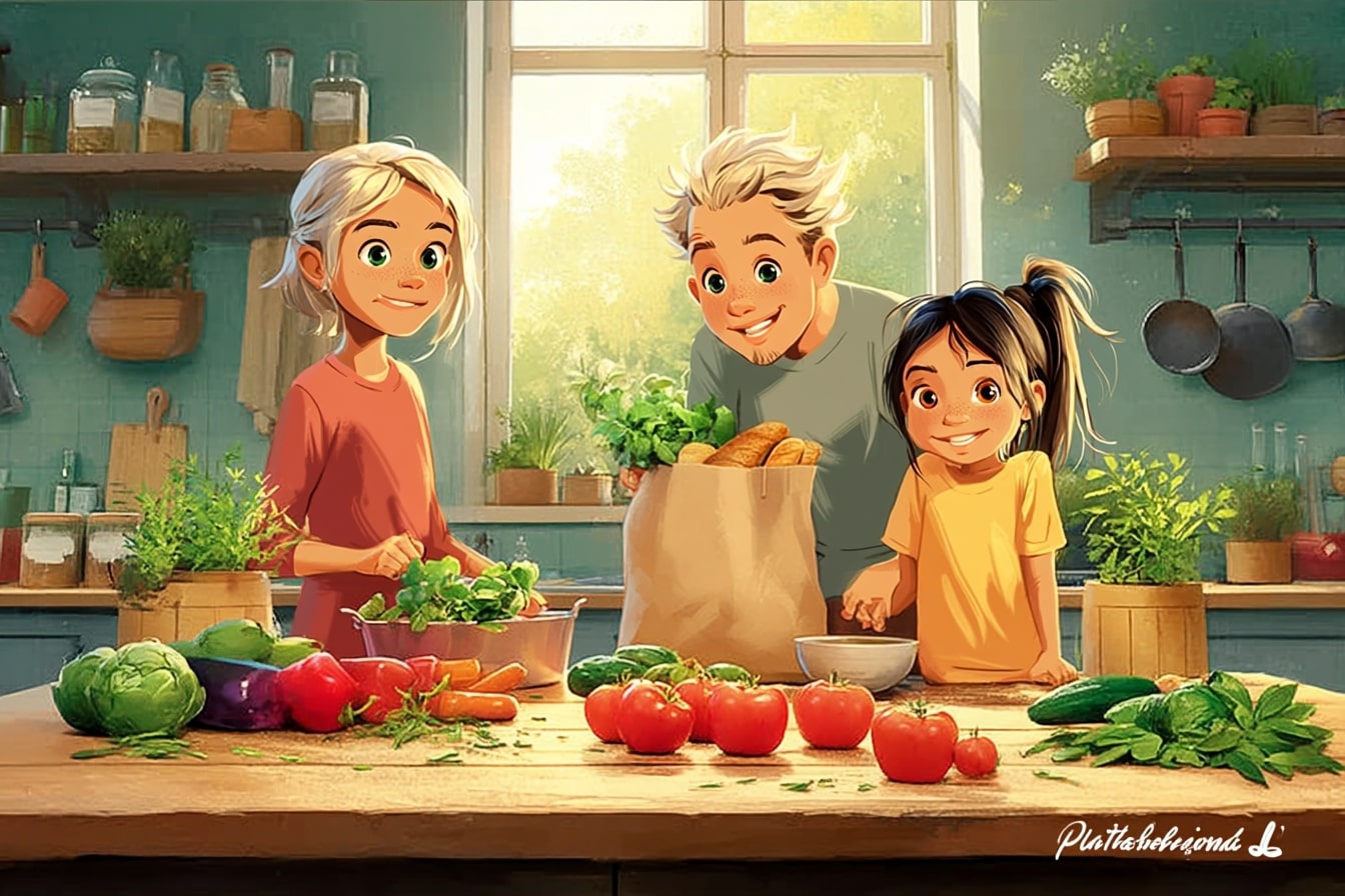 Geschichten mit Tom und Hanna - Der vergessene Einkauf. Mama zaubert mit Gottvertrauen aus wenig Zutaten ein leckeres Essen. Dankbarkeit und Zusammenhalt pur!